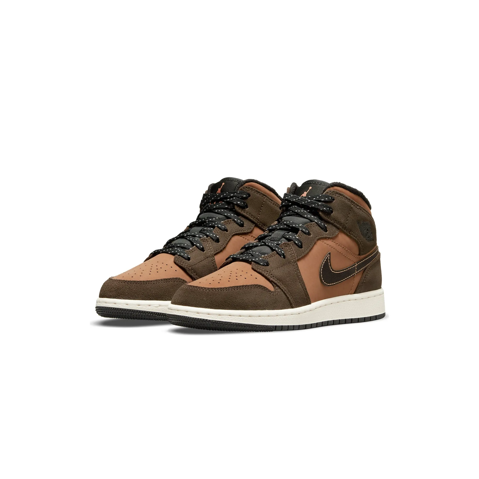 Air Jordan Kids 1 Mid SE Shoes 'Dark Chocolate'