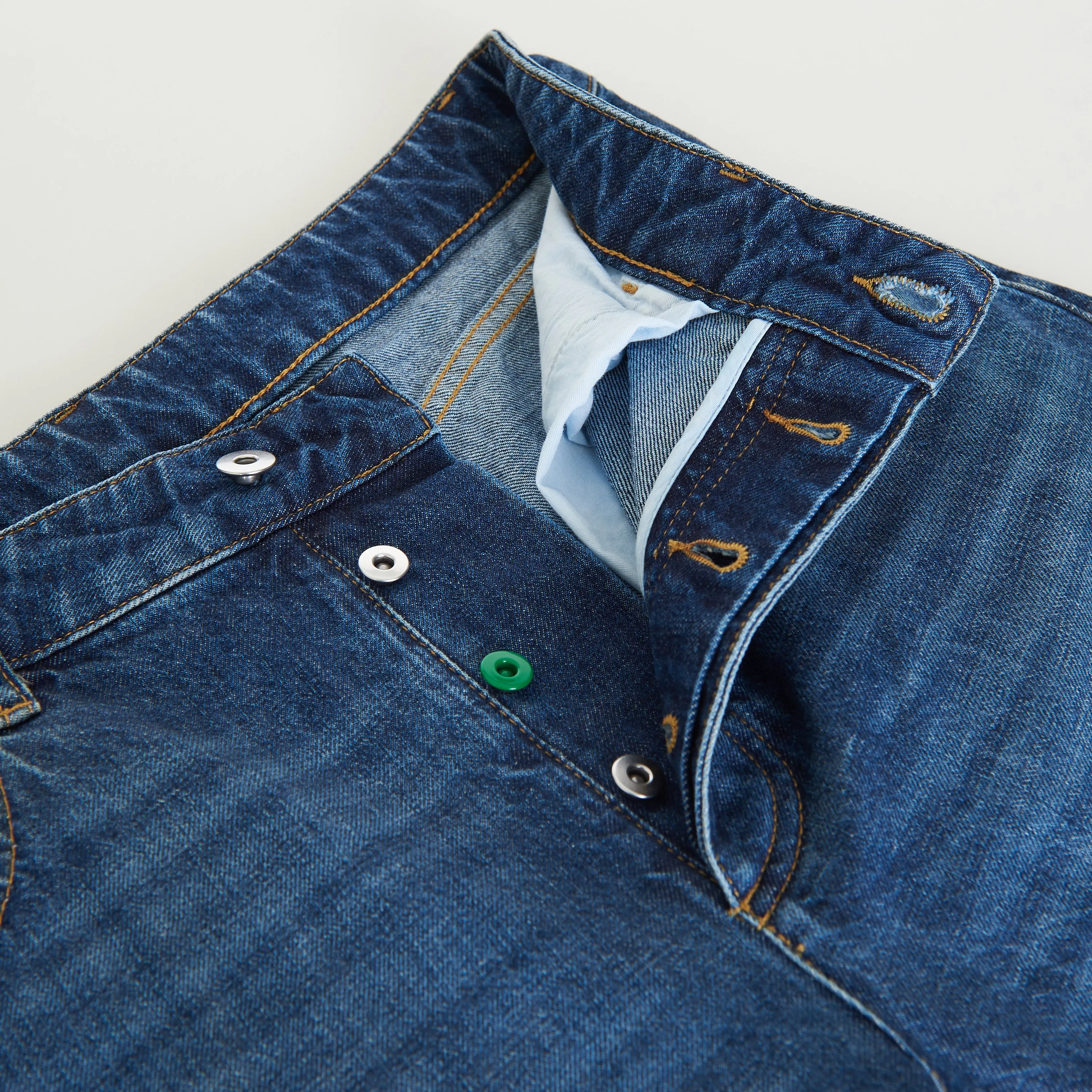 Boyfriend Fit Denim In Medium Washed Indigo Blue