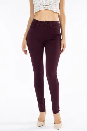 Burgundy High Rise Super Skinny Jeans