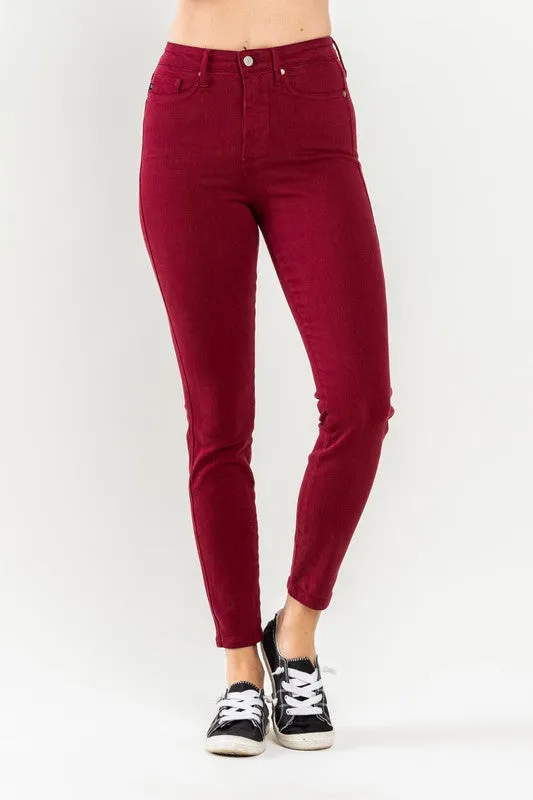 Judy Blue High Rise Scarlet Skinny Jeans