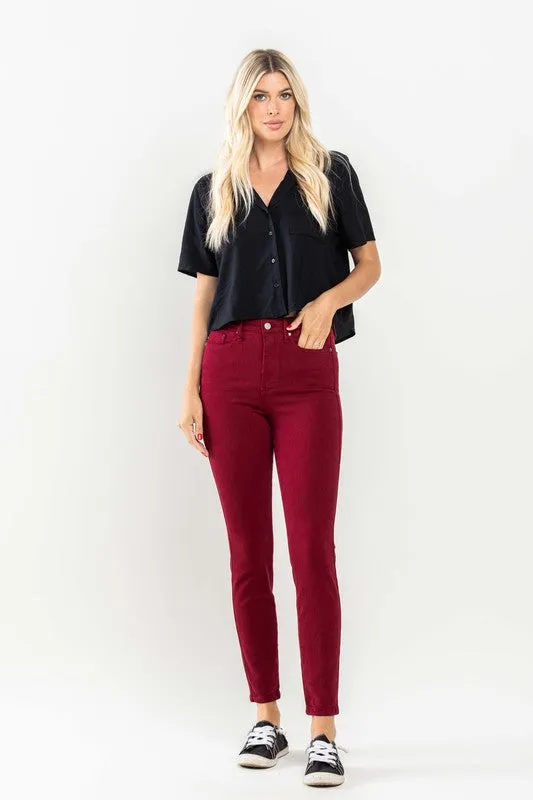 Judy Blue High Rise Scarlet Skinny Jeans
