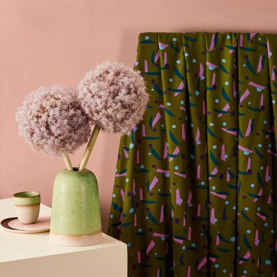 Lightweight Viscose Crepe in Java Ivy