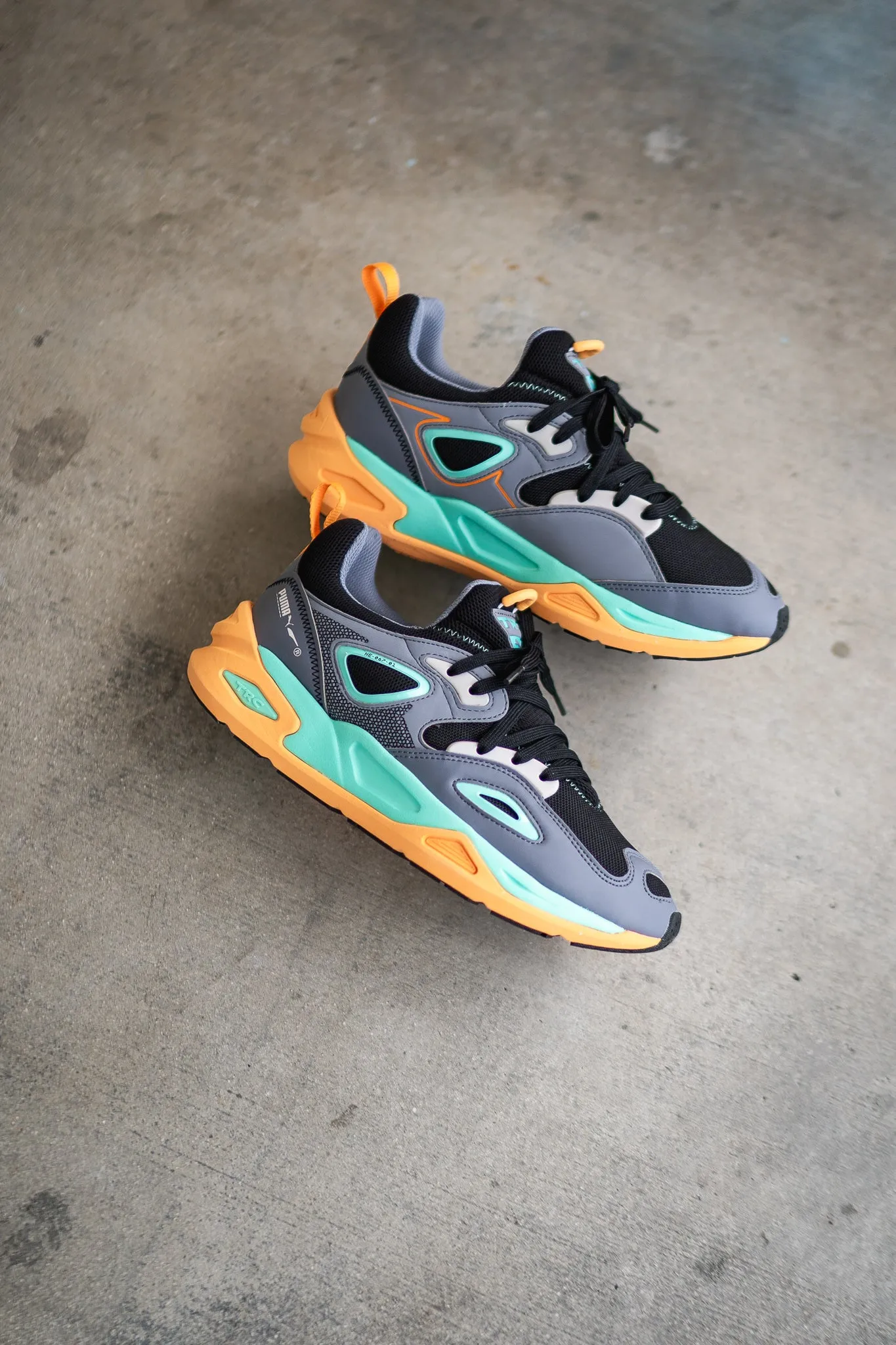 Sure, here is the optimized title: Puma TRC Blaze SPXP Mens Gray Tile Sneakers