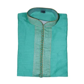 Mens Silk Kurta - Mint Green