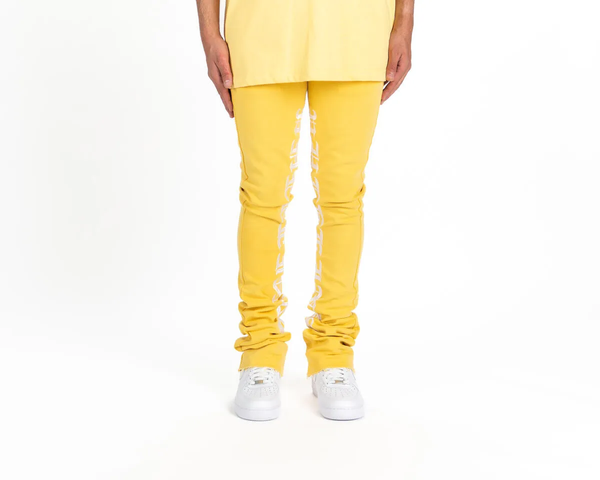 Pheelings AGAINST ALL ODDS FLARE STACK DENIM (YELLOW/WHITE)