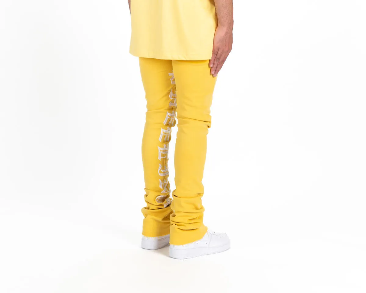 Pheelings AGAINST ALL ODDS FLARE STACK DENIM (YELLOW/WHITE)