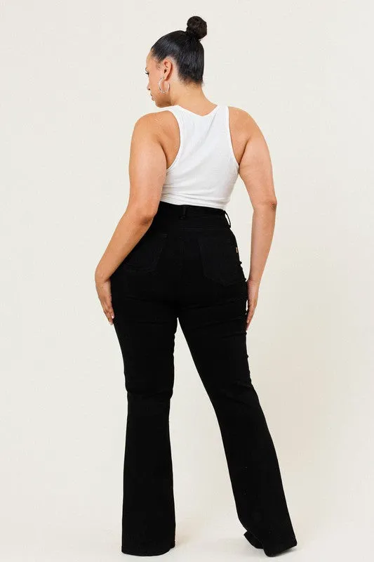 Plus Size Slit Front Jeans