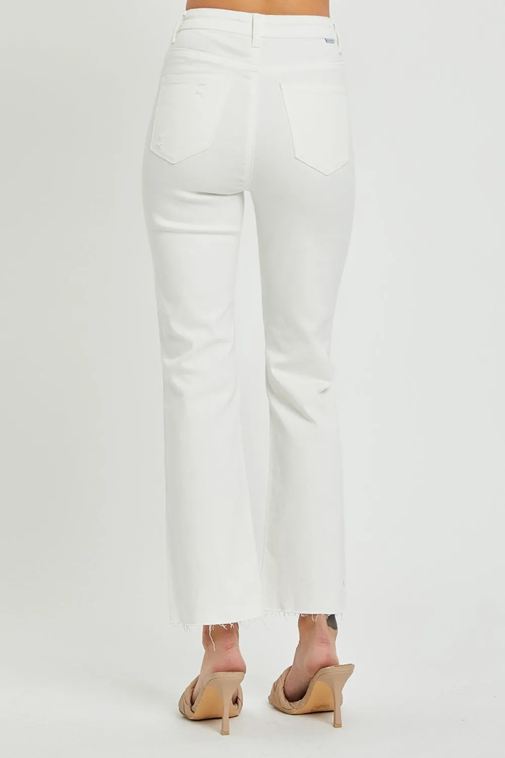 Renna Button Fly White Jeans