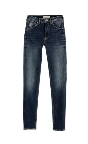 Scotch & Soda Womens Haut High Rise Skinny Jeans, Blauw Trails
