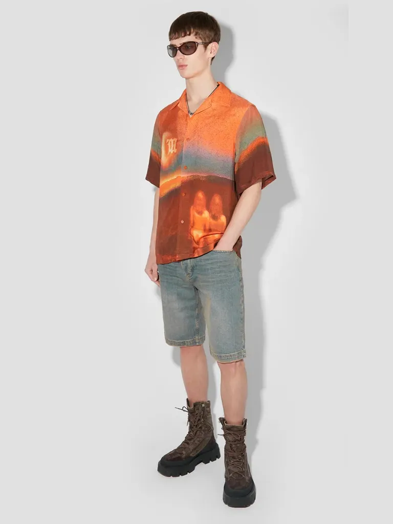 Sunset Wash Baggy Denim Shorts