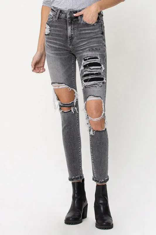 Vervet Haley High Rise Patch Jeans