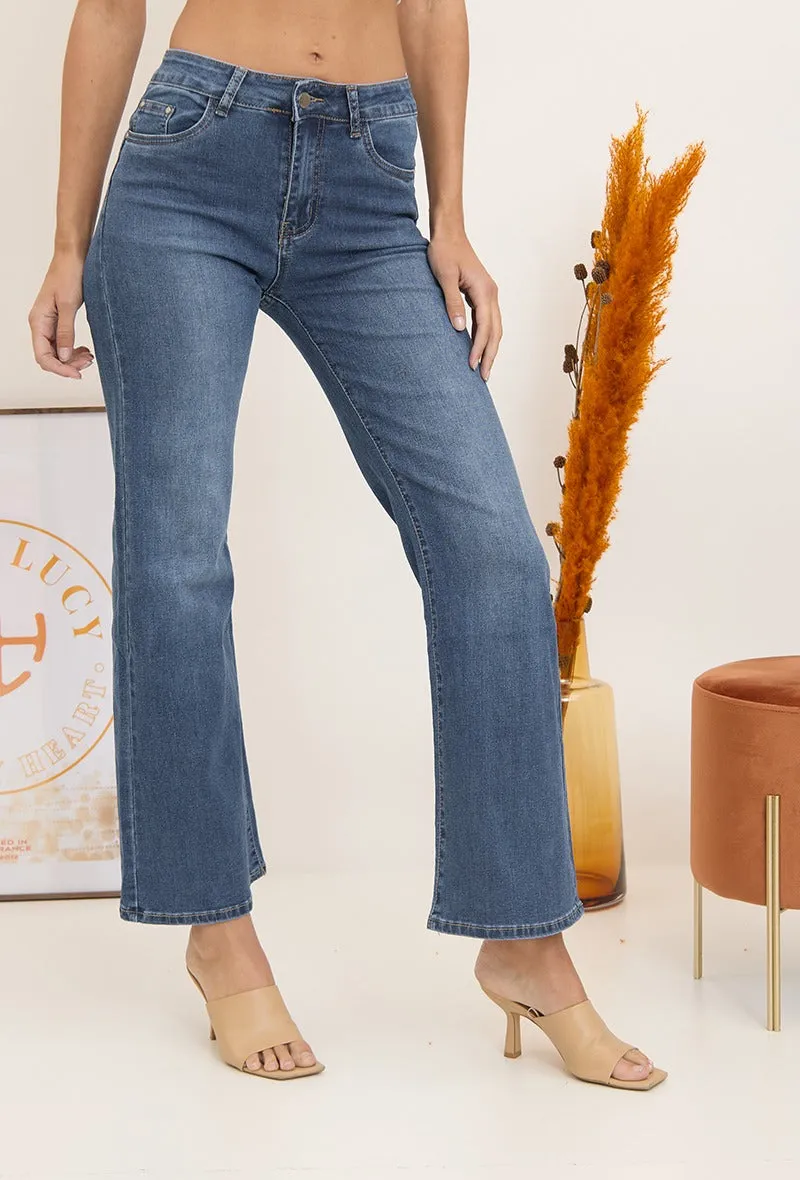 Wholesale Denim Push Up Wide Leg Jeans