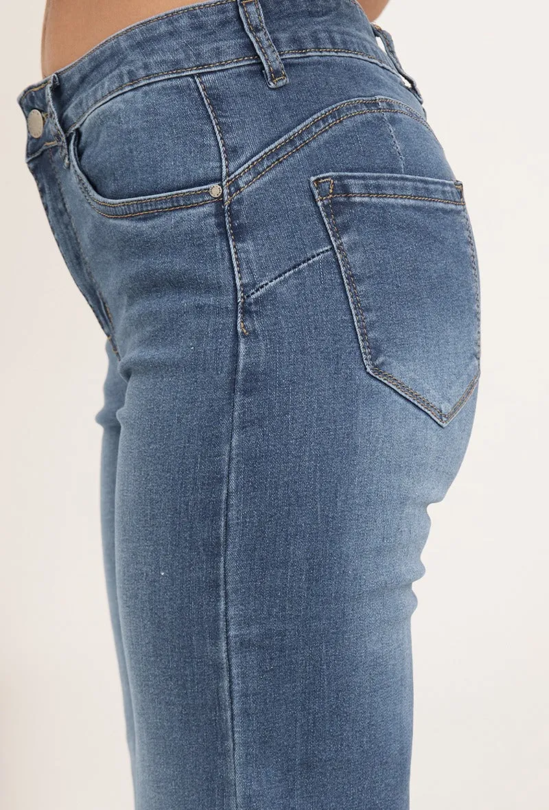 Wholesale Denim Push Up Wide Leg Jeans