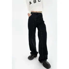 Women High Waist Vintage Straight Baggy Streetwear Jeans